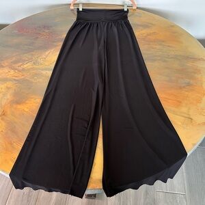 Spandex Black Wide-Leg Pants Size Size M